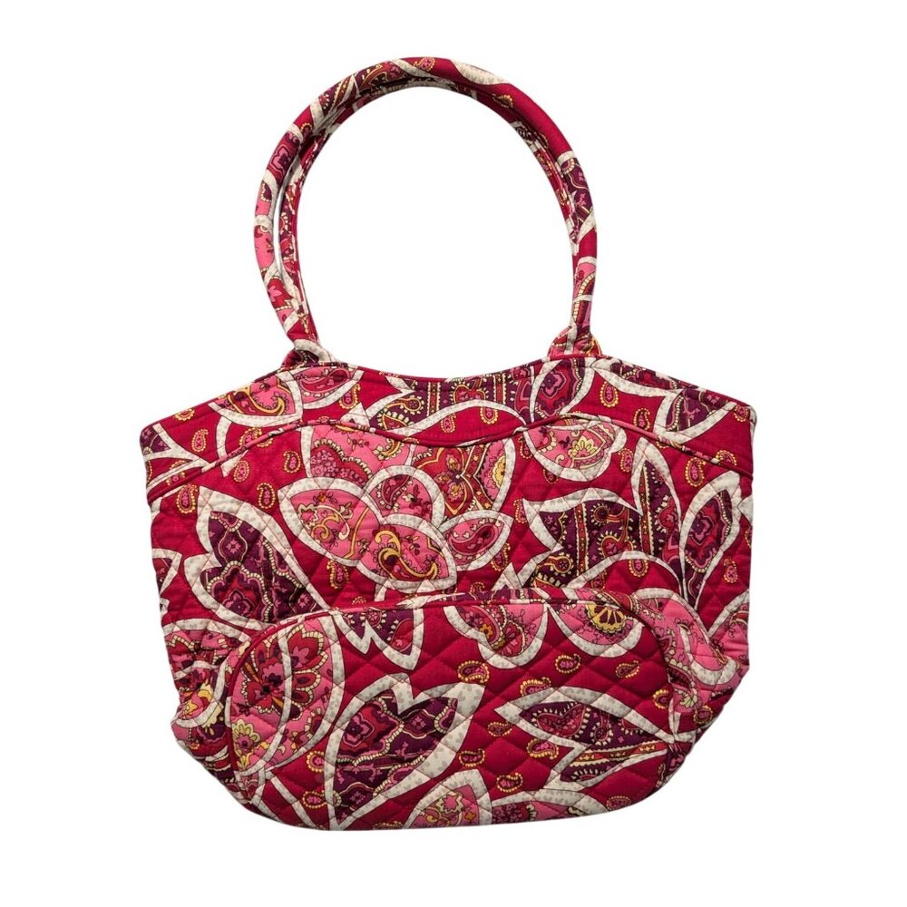 Vera Bradley Rosie Posies Sweetheart Shoulder Bag Red Pink - Picture 2 of 16